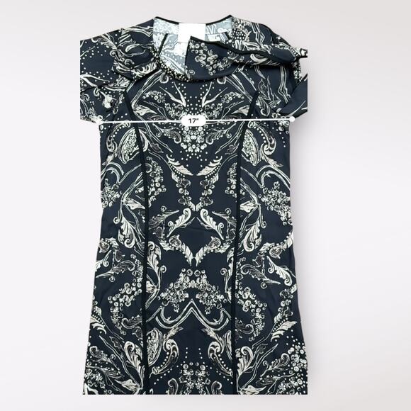 3.1 Phillip Lim Black and White Beaded Collar Long Sleeve Silk Dress Size 4 - Picture 5 of 7